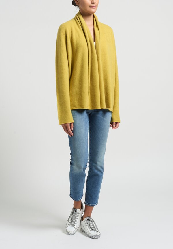 Frenckenberger Cashmere "Mono" Cardigan in Ochre Yellow	