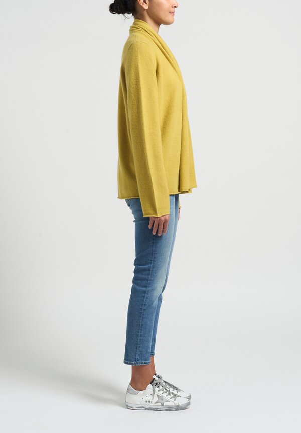 Frenckenberger Cashmere "Mono" Cardigan in Ochre Yellow	