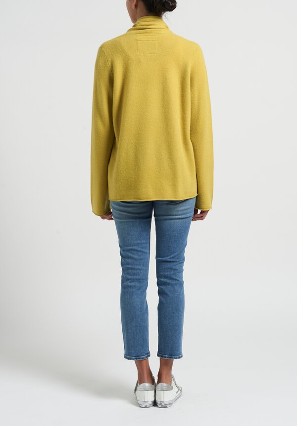 Frenckenberger Cashmere "Mono" Cardigan in Ochre Yellow	