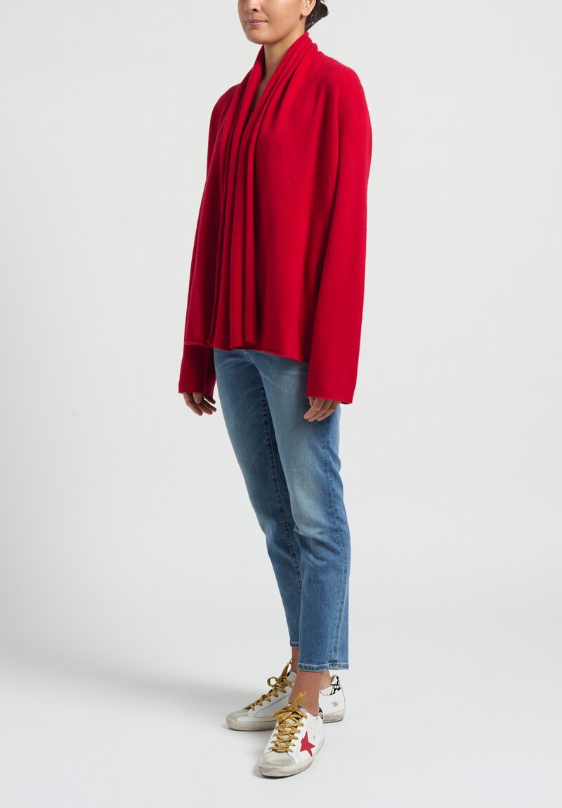 Frenckenberger Cashmere ''Mono'' Cardigan in Hot Red	