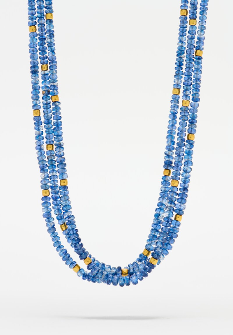 Greig Porter 18K, Adjustable 3 Strand Blue Sapphire Necklace	