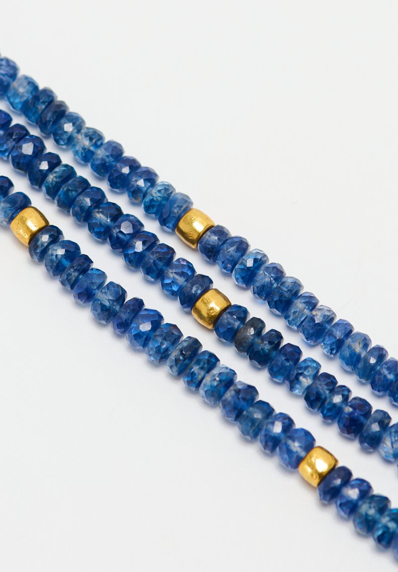 Greig Porter 18K, Adjustable 3 Strand Blue Sapphire Necklace	