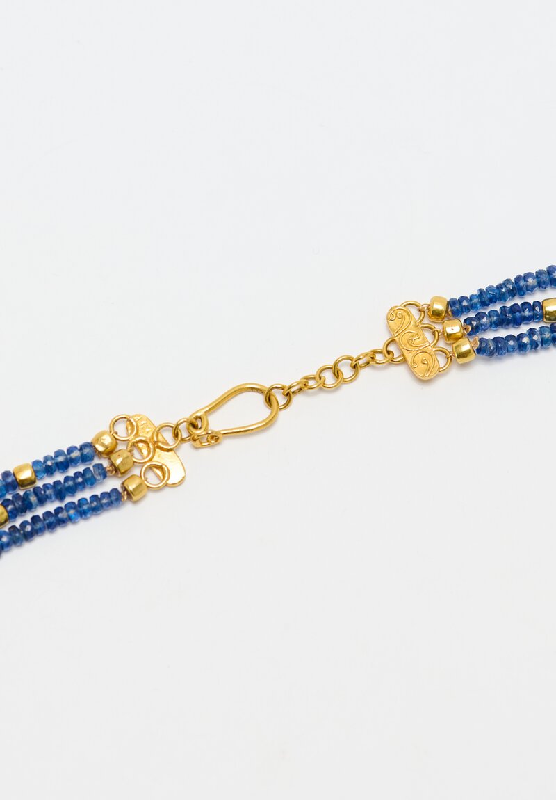 Greig Porter 18K, Adjustable 3 Strand Blue Sapphire Necklace	