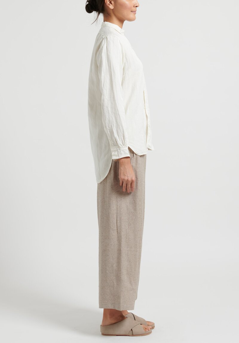 Lauren Manoogian Linen/ Silk ''New Dormer'' Pants in Taupe Brown Fleck