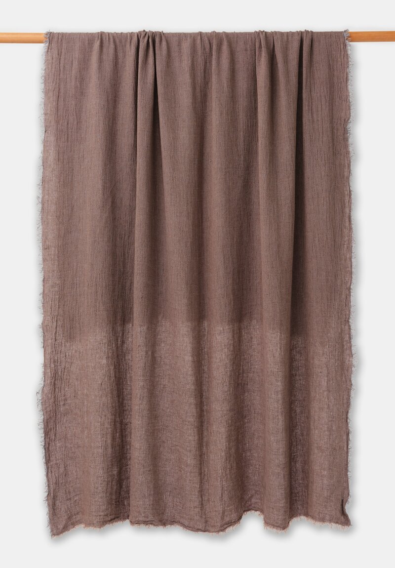 Maison de Vacances Washed Linen Crepon Fringed Throw Ecorce