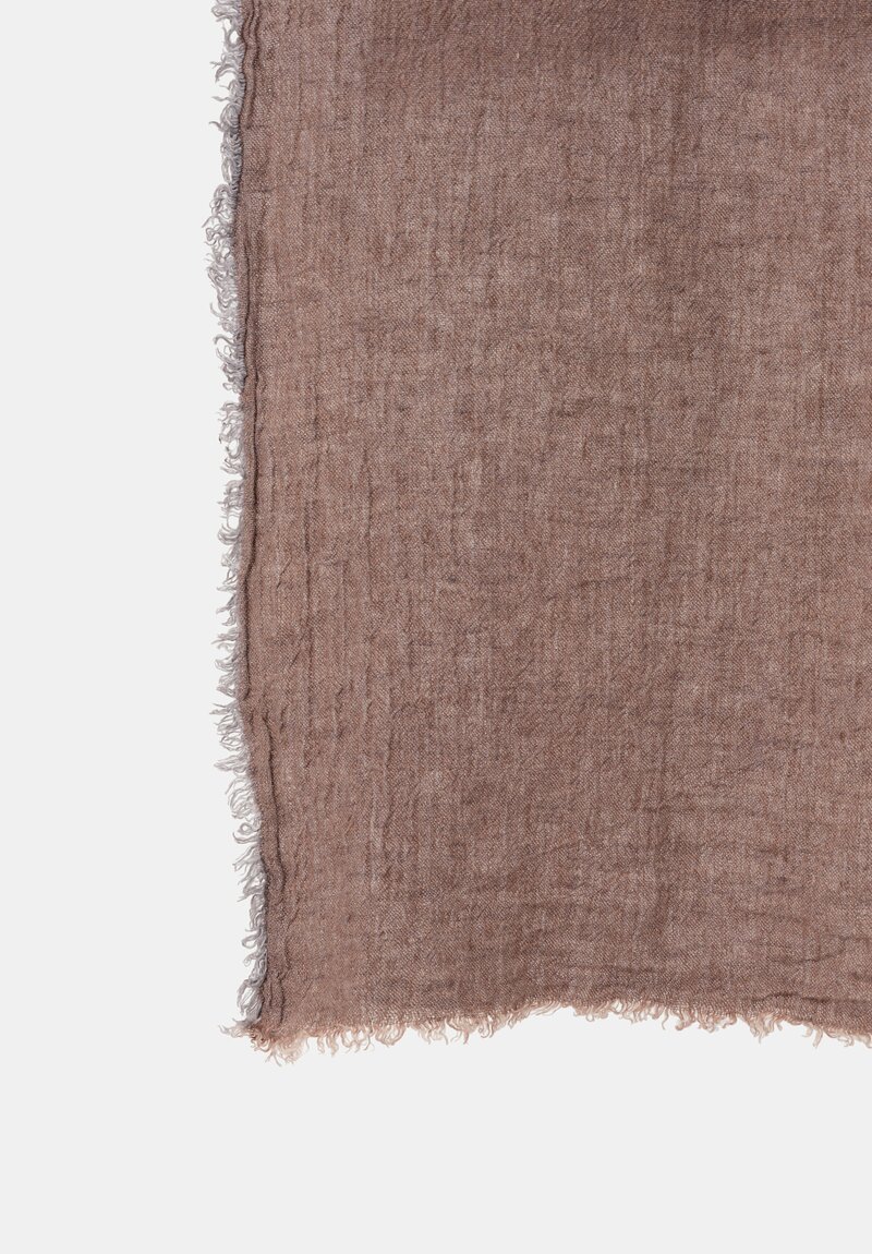 Maison de Vacances Washed Linen Crepon Fringed Throw Ecorce