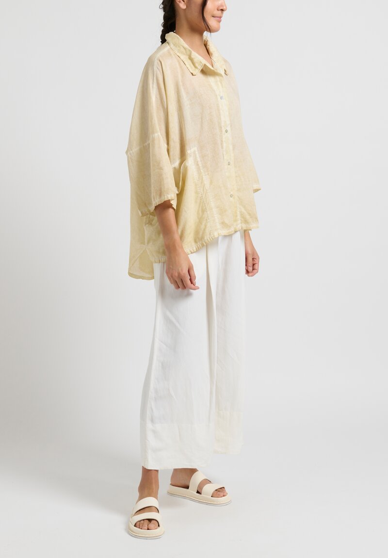 Gilda Midani Cotton Voile Pocket Shirt in Wheat