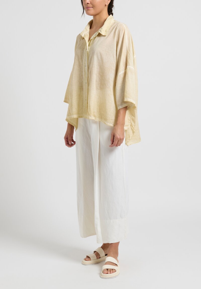 Gilda Midani Cotton Voile Pocket Shirt in Wheat