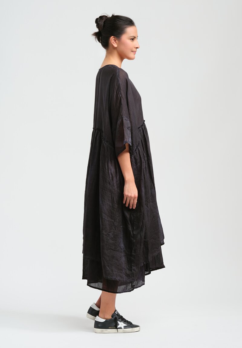 Gilda Midani Linen Over Dress in Black