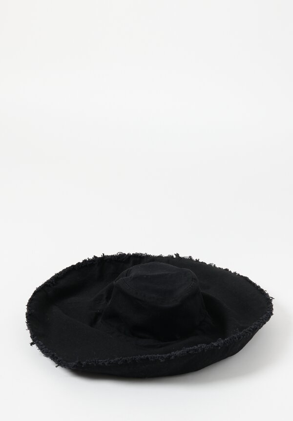 Ashley Rowe Large Brim Bucket Hat in Cotton	