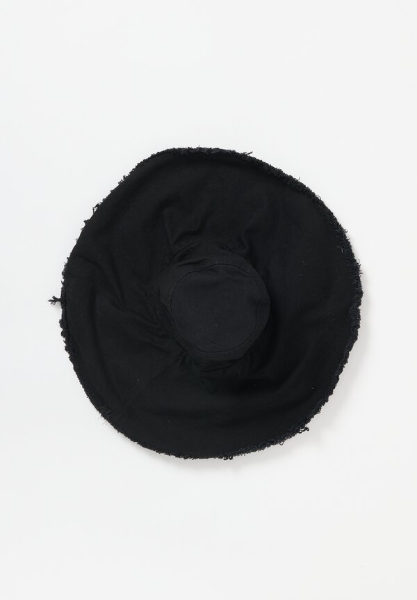 Ashley Rowe Large Brim Bucket Hat in Cotton	