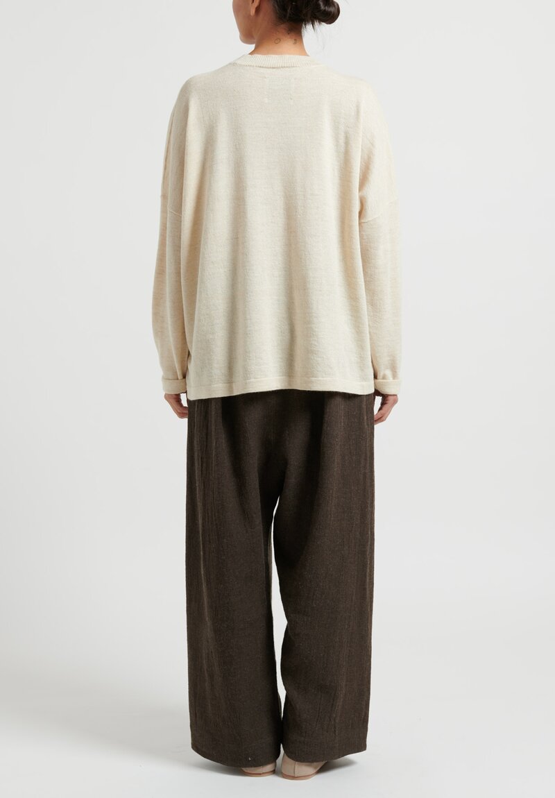 Lauren Manoogian ''Facil'' Sweater in Ecru Flax Natural	