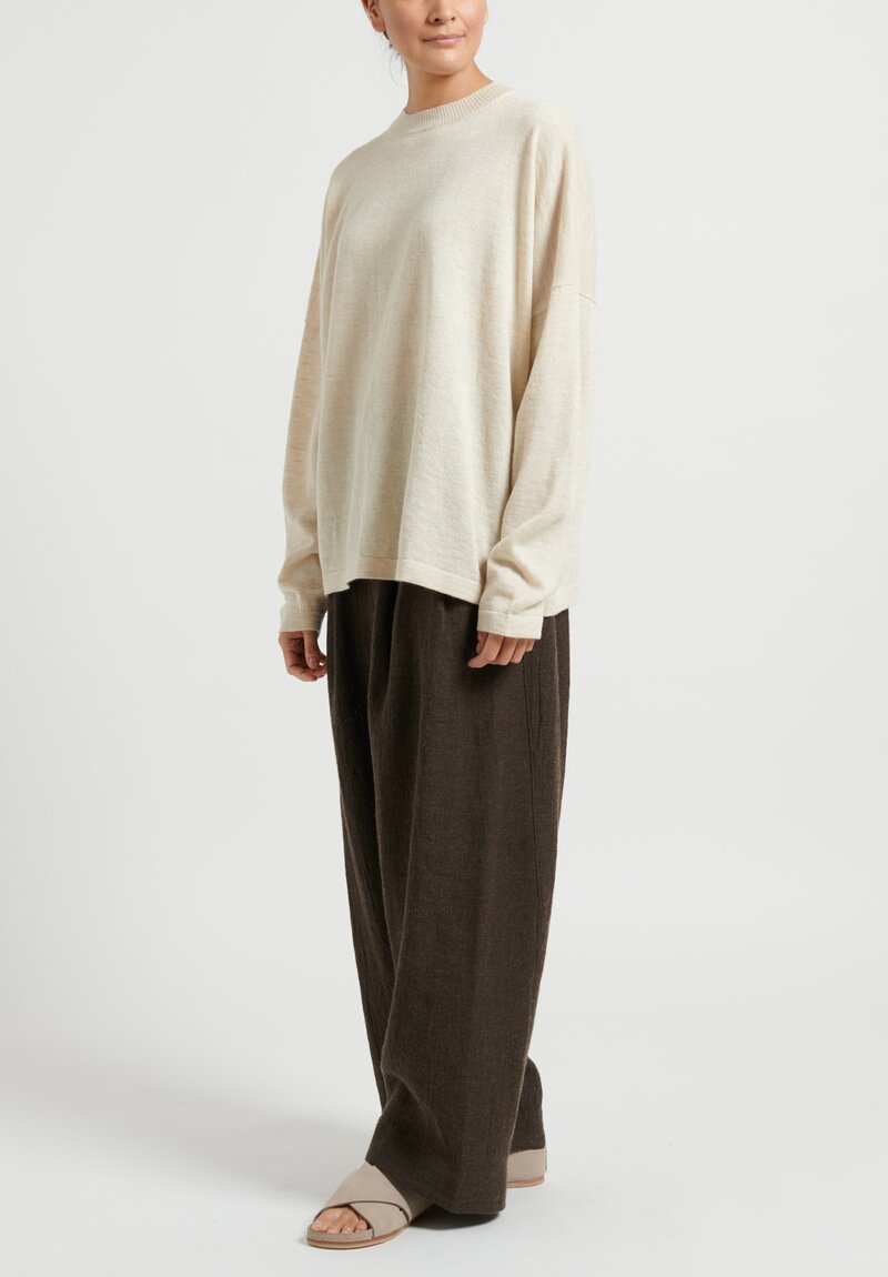 Lauren Manoogian ''Facil'' Sweater in Ecru Flax Natural	