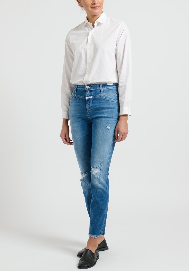 Closed Skinny Pusher Distressed High-Rise Jeans	