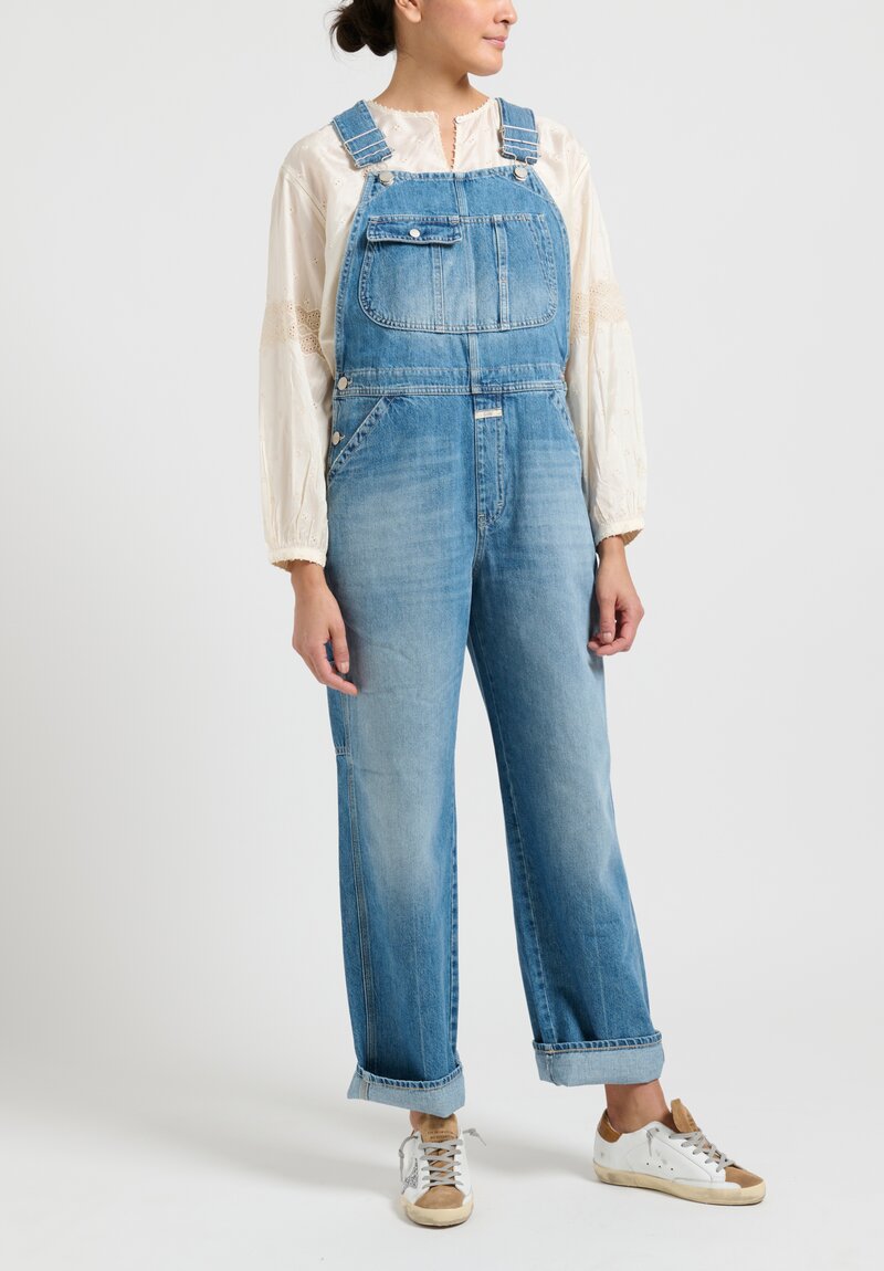 Closed Relaxed Mid-Waist Denim Overalls	