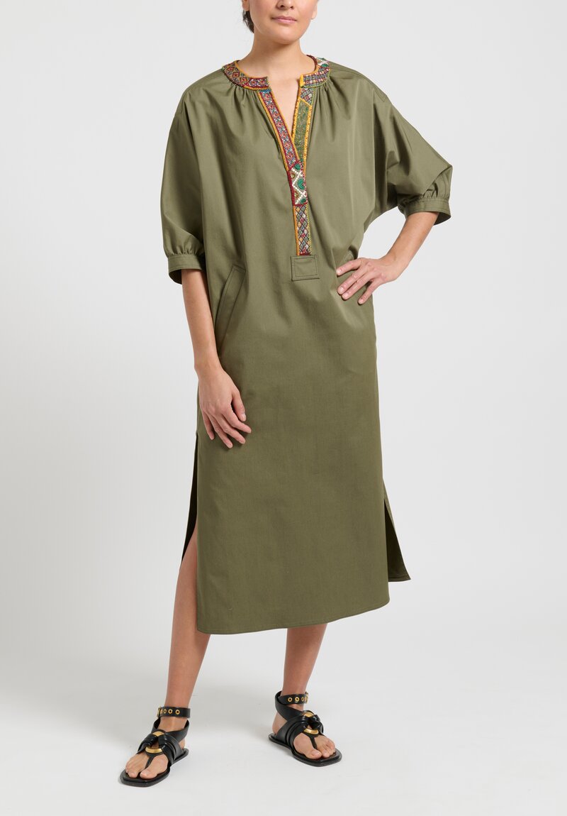 Etro Polished Cotton Embroidered Dress	