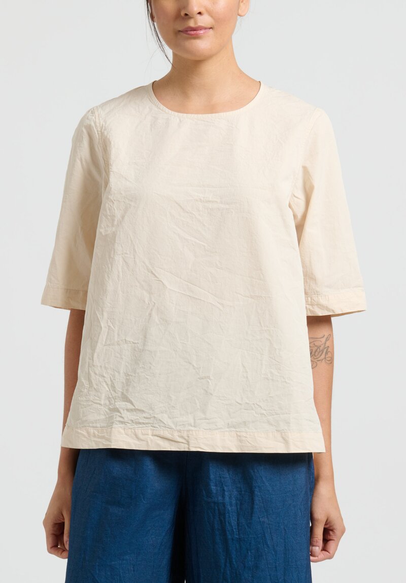Casey Casey Paper Cotton Simple Top in Ivory	