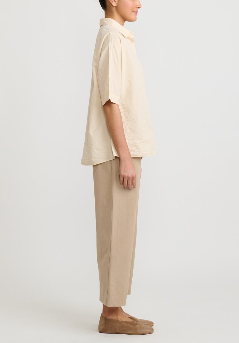 Casey Casey Double Cotton Cropped Pant in Beige	