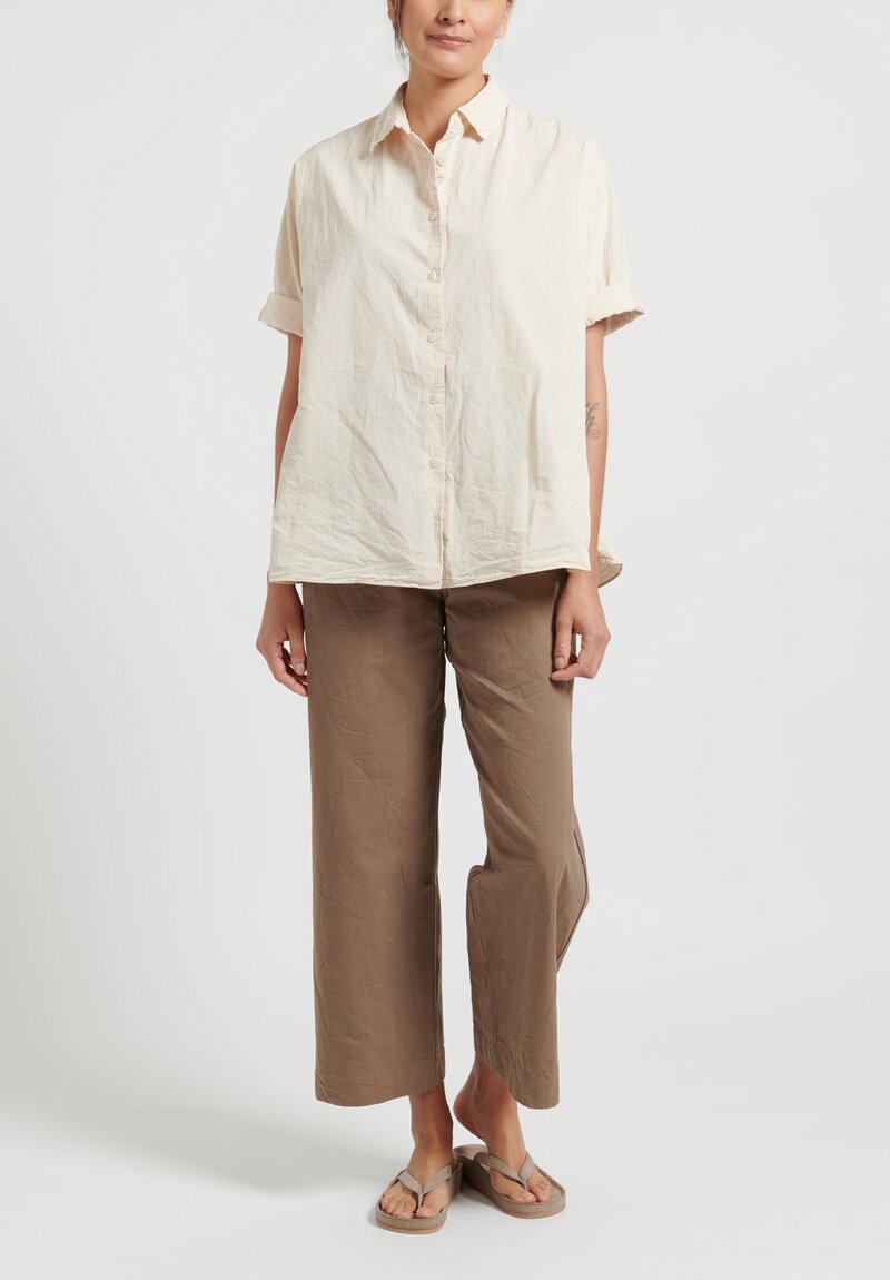 Casey Casey Double Cotton Cropped Pant in Mole Brown	