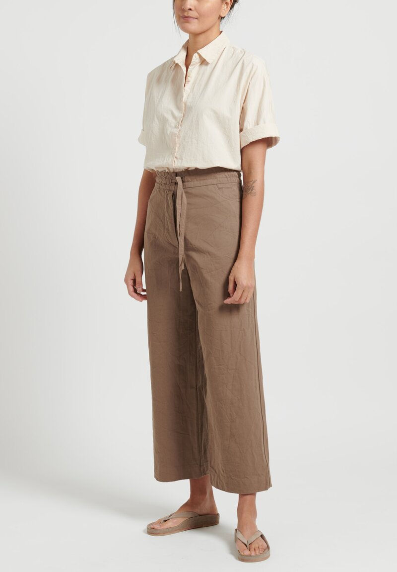Casey Casey Double Cotton Cropped Pant in Mole Brown	