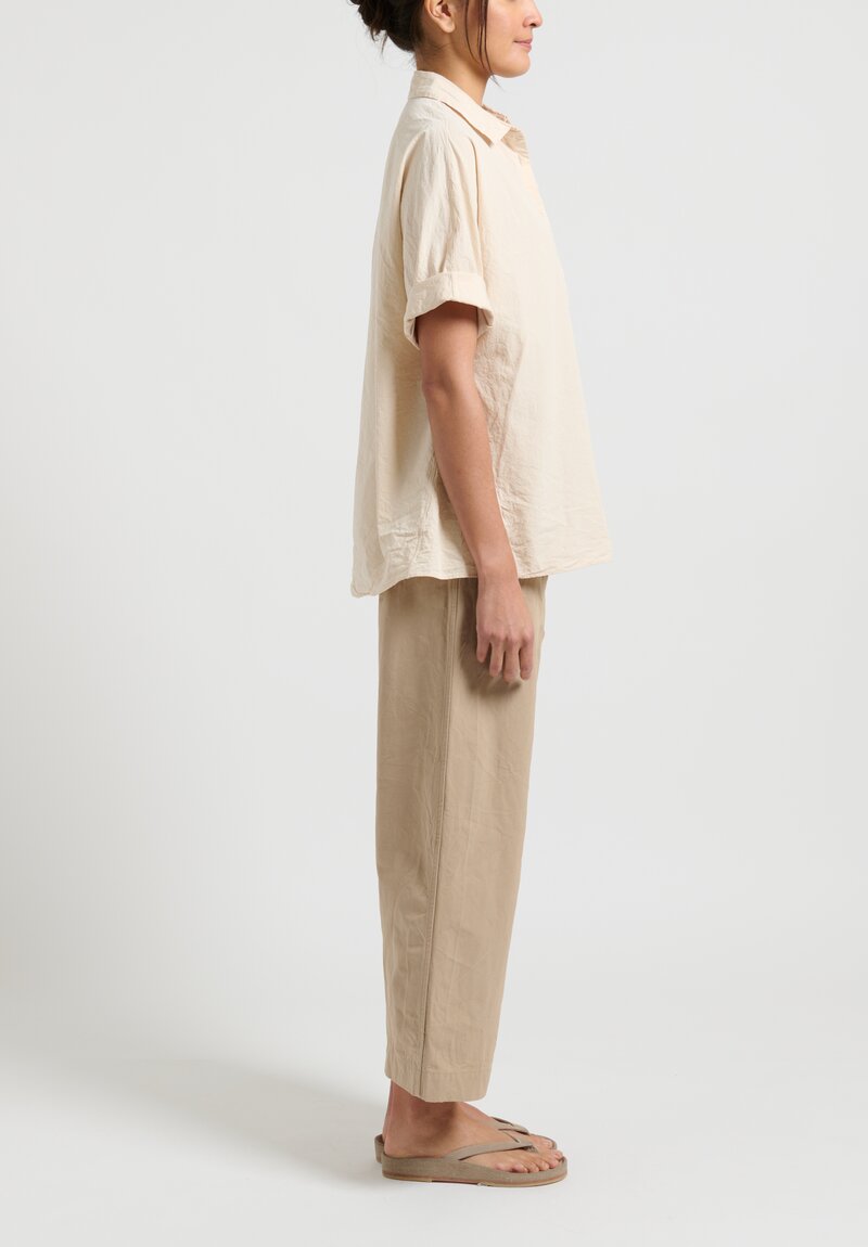 Casey Casey Paper Cotton ''Waga Soleil'' Shirt in Ivory	