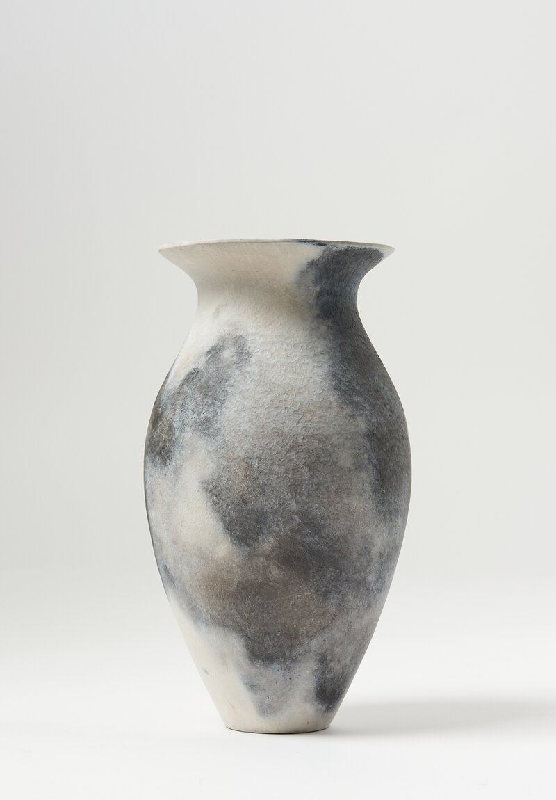 Bridget Johnson Smoke Fired ''Basalt'' Vessel in Grey and White | Santa ...