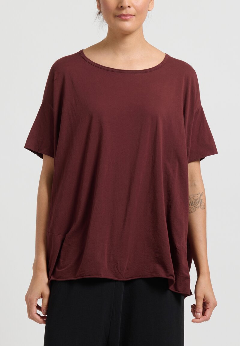 Rundholz Oversized Ballon T-Shirt in Noix Red Brown	