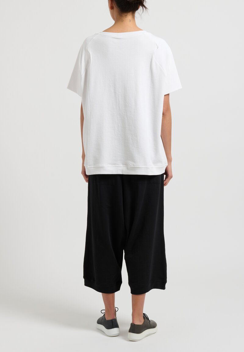 Rundholz Short Sleeve Cotton Top in Poire White	