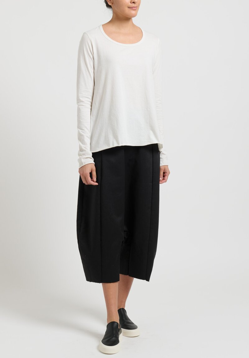 Rundholz Cotton Drop-Crotch Cropped Pants in Black