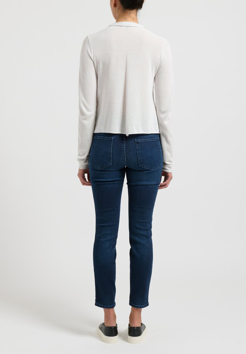 Rundholz Black Label Lightweight Cropped Cardigan in Pear White	