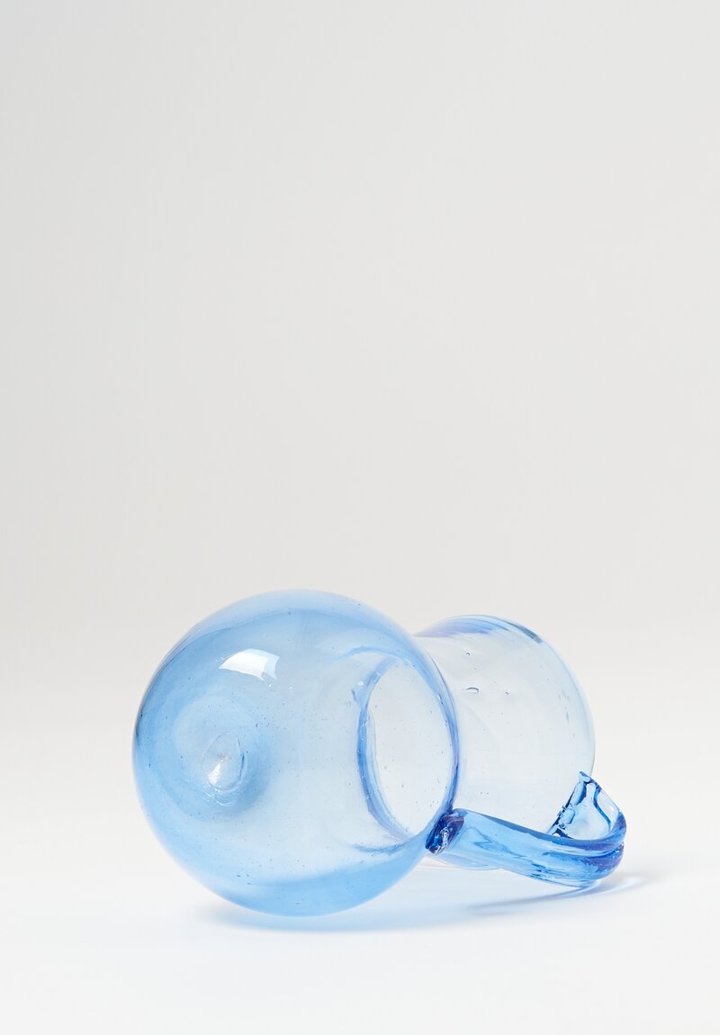 L.S. Glass Small Glass Pitcher Light Blue	