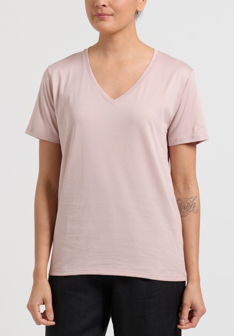 Handvaerk V Neck T-Shirt in Pale Pink