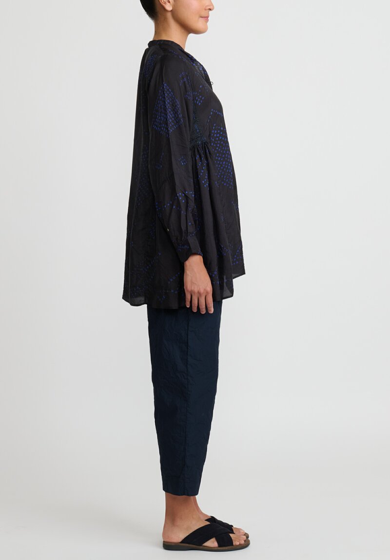 Injiri Silk Shekhawati Shirt in Black and Indigo Blue | Santa Fe Dry ...