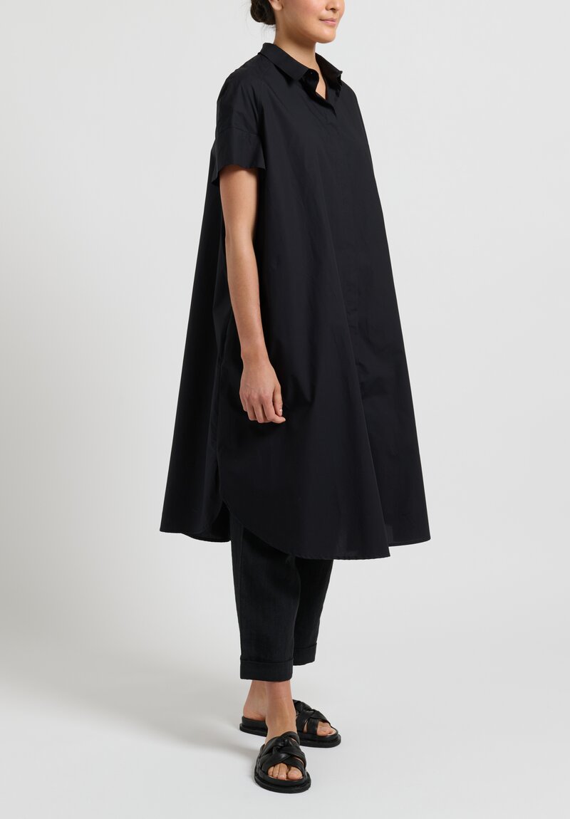 Rundholz Cotton A-Line Dress in Black