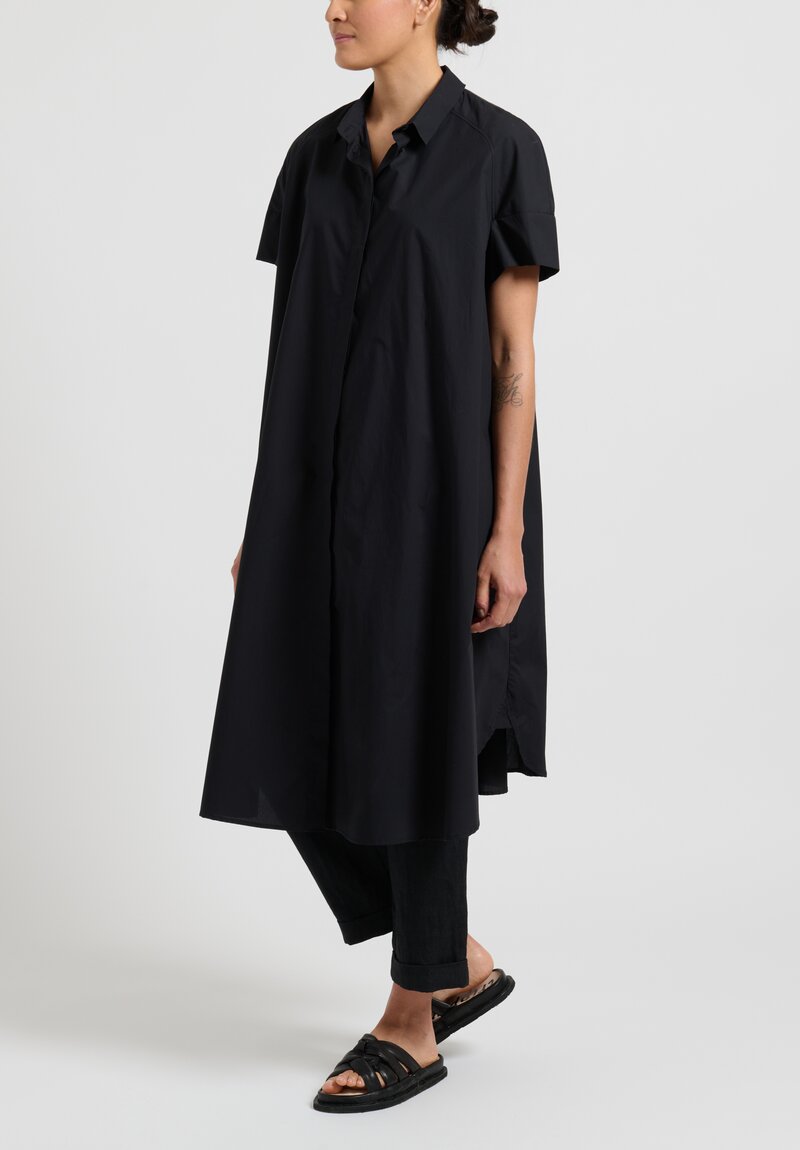 Rundholz Cotton A-Line Dress in Black