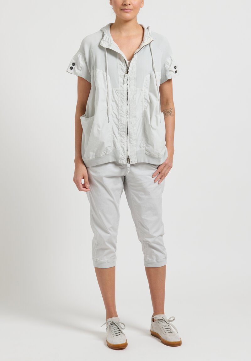 Rundholz Dip Cotton Cropped Pants in Cloud Grey	