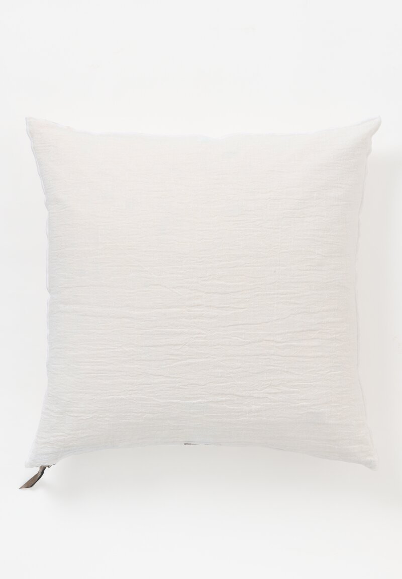 Maison de Vacances Large Square Washed Linen Crepon Pillow Blanc	