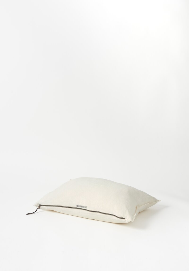 Maison de Vacances Large Stone Washed Linen Pillow Creme/Bourdon Creme	