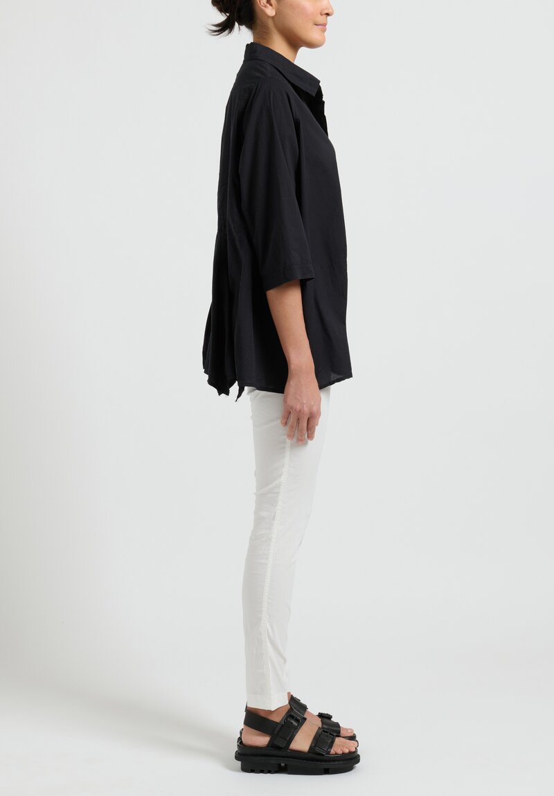 Rundholz Black Label Stretch Linen Skinny Pants in Off White	