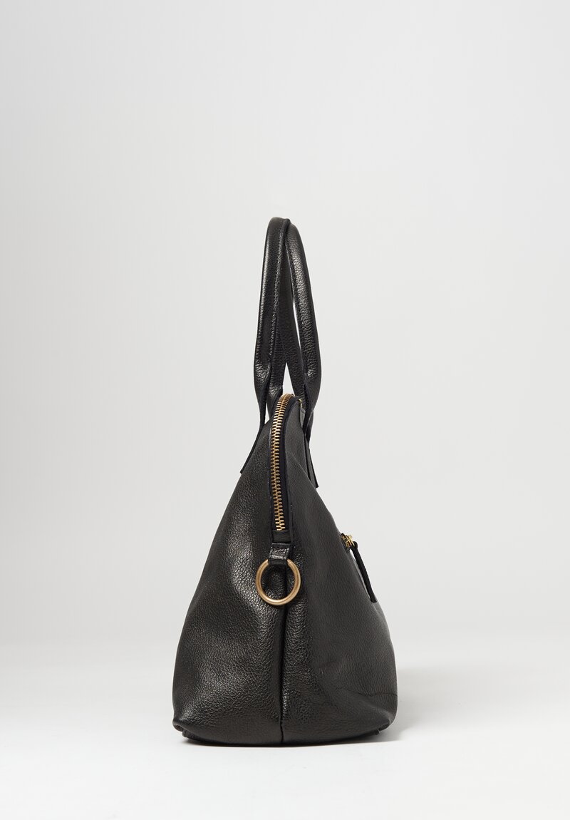 Coriu Leather Front Zip Handbag Black	