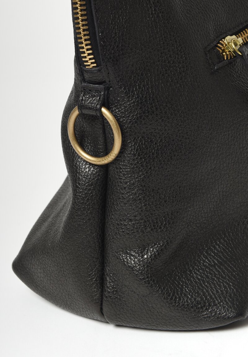 Coriu Leather Front Zip Handbag Black	