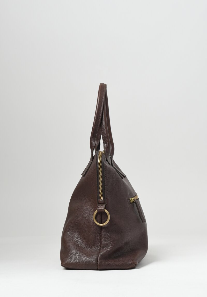 Coriu Leather Zipper Handbag in Vintage Brown	