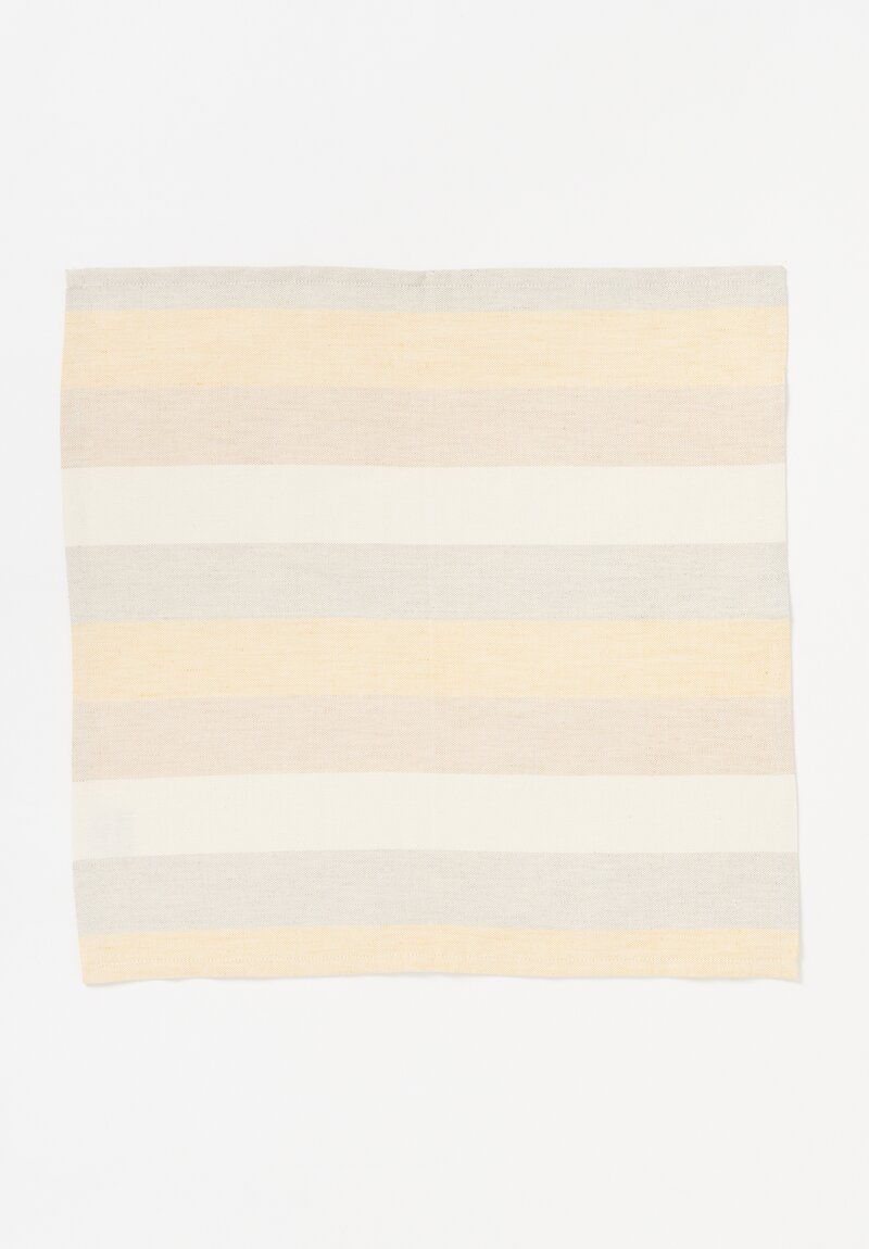 Tessitura Pardi Set of Two Striped ''Viepri'' Napkin in Yellow and Ivory	