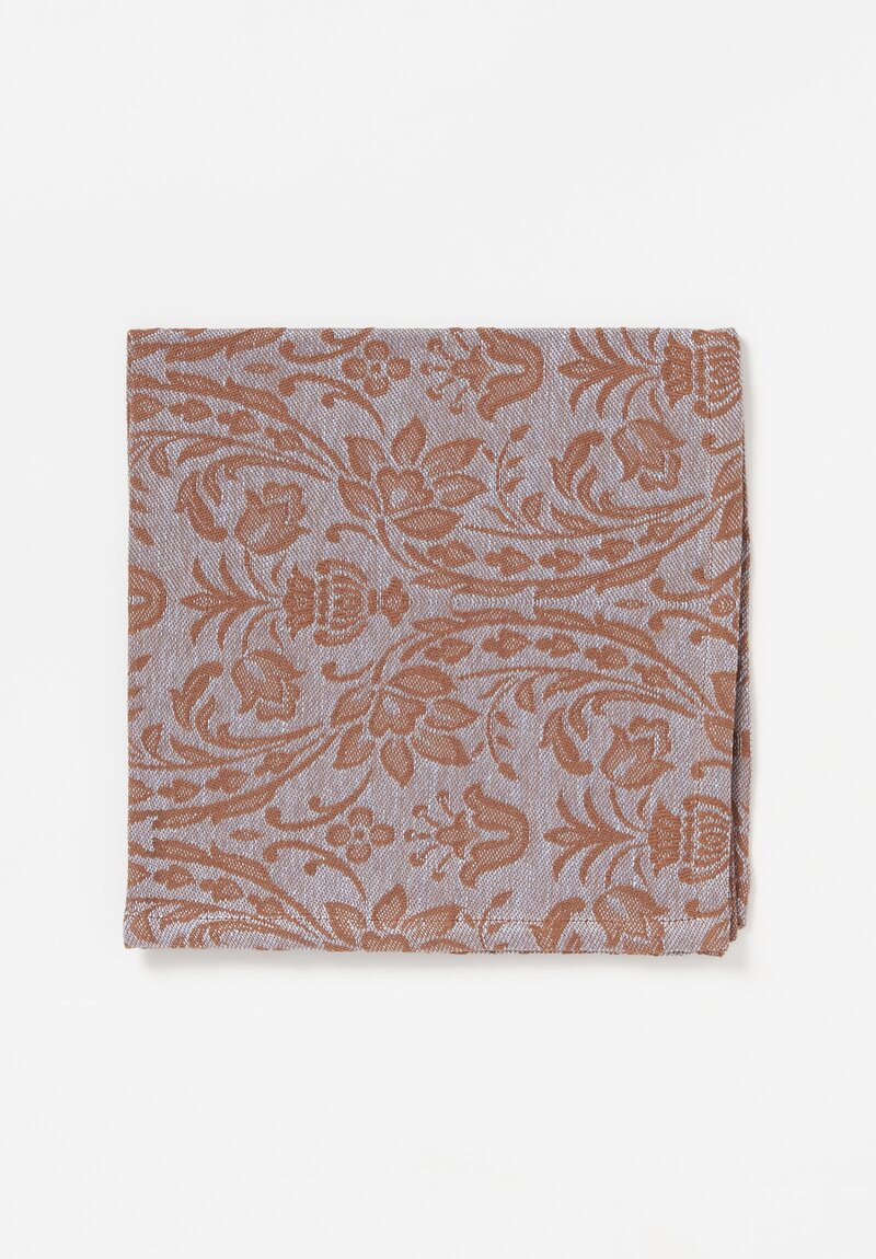 Tessitura Pardi Set of Two ''Anfora Coloniale'' Napkins in Sky Blue & Brown	