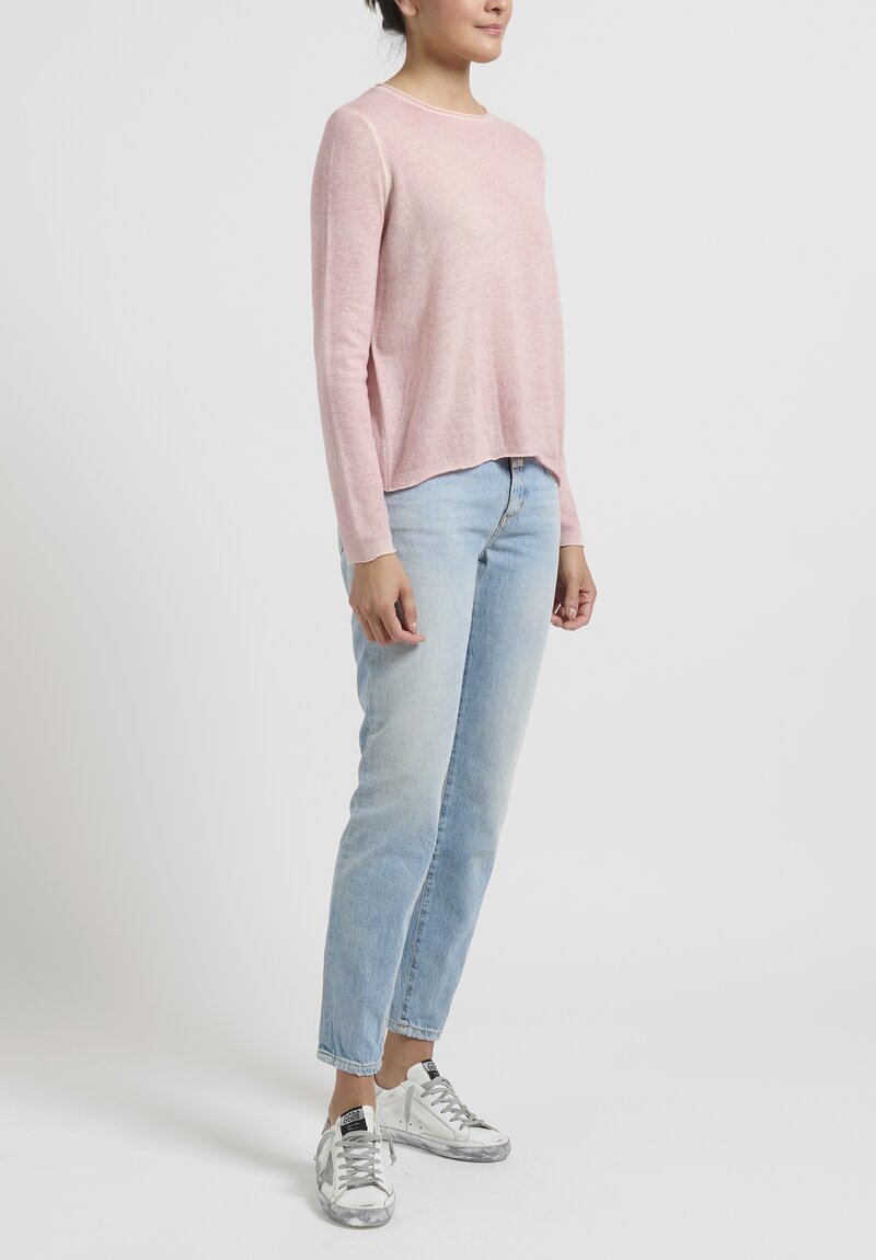 Avant Toi Cashmere Hand Painted Sweater in Rose Pink	
