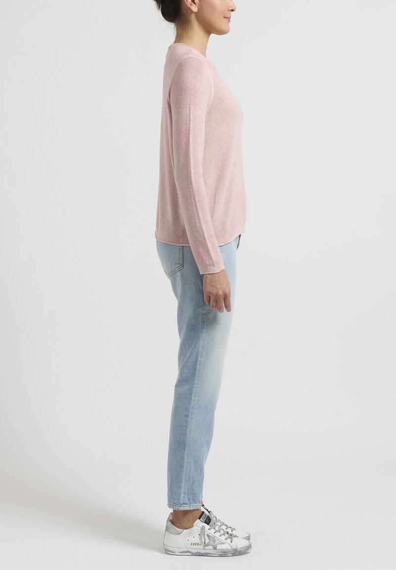 Avant Toi Cashmere Hand Painted Sweater in Rose Pink	