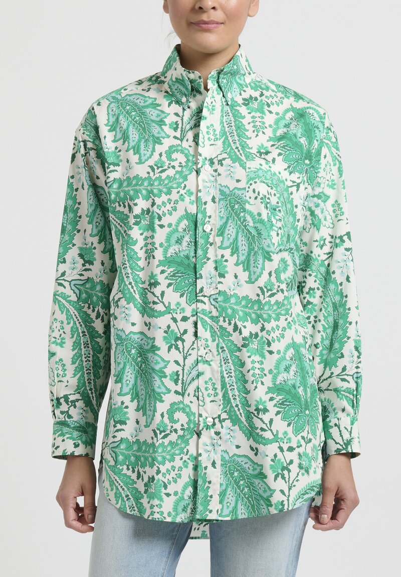 Etro Monochromatic Paisley Shirt in Green	