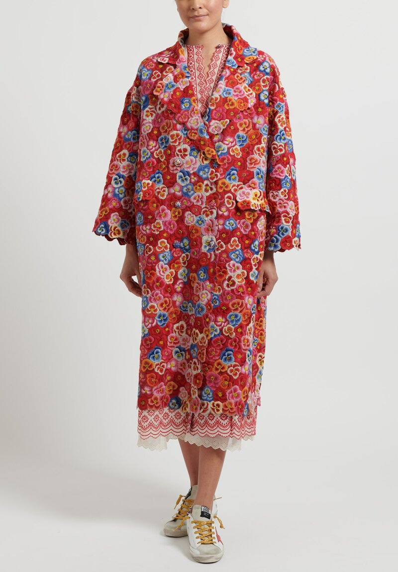 Pero Hand Embroidered Pansy Coat	