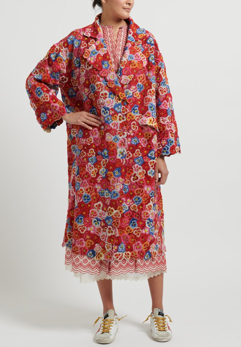 Pero Hand Embroidered Pansy Coat	