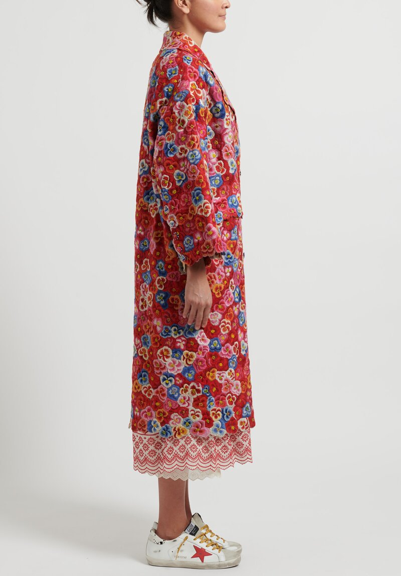 Pero Hand Embroidered Pansy Coat	